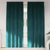 Verhot 2 kpl Tummanvihreä 140 x 225 cm Sametti