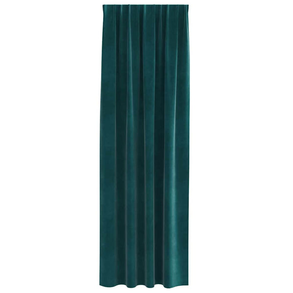 Verhot 2 kpl Tummanvihreä 140 x 245 cm Sametti