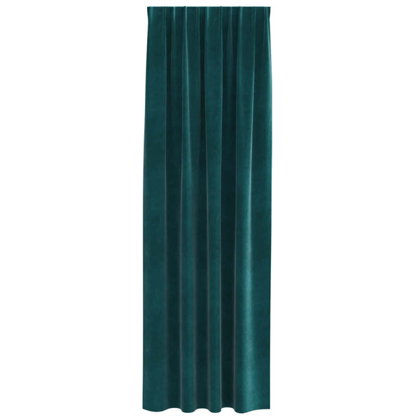 Verhot 2 kpl Tummanvihreä 140 x 260 cm Sametti