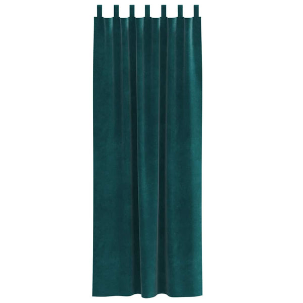 Verhot 2 kpl Tummanvihreä 140 x 260 cm Sametti