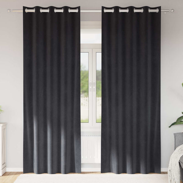 Verhot 2 kpl Tummanharmaa 140 x 245 cm Sametti