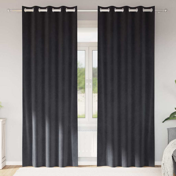 Verhot 2 kpl Tummanharmaa 140 x 260 cm Sametti