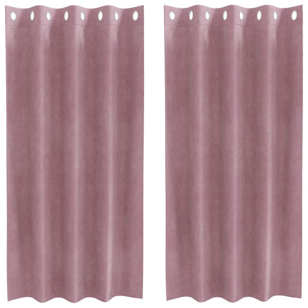 Verhot 2 kpl Tumma vaaleanpunainen 140 x 175 cm Sametti