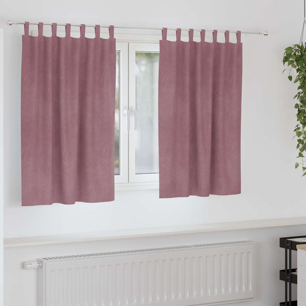 Verhot 2 kpl Tumma vaaleanpunainen 140 x 140 cm Sametti