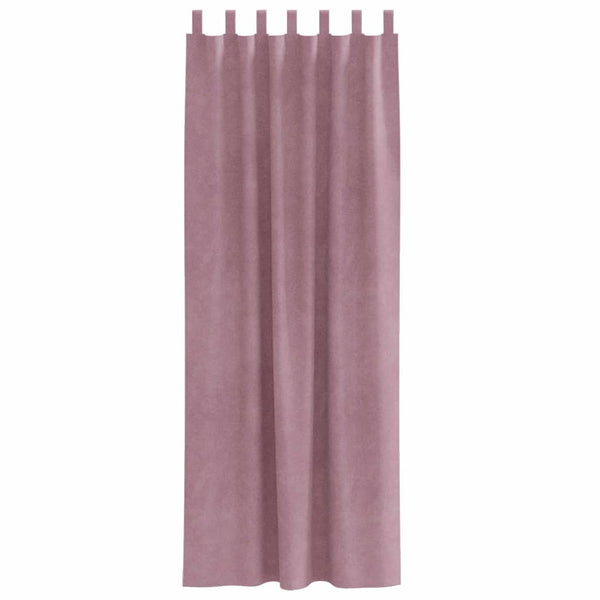 Verhot 2 kpl Tumma vaaleanpunainen 140 x 260 cm Sametti