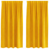 Verhot 2 kpl Sinapinkeltainen 140 x 175 cm Sametti