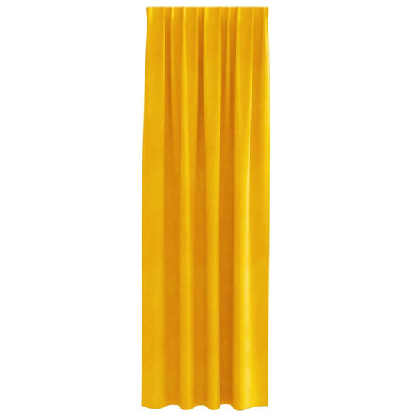 Verhot 2 kpl Sinapinkeltainen 140 x 260 cm Sametti