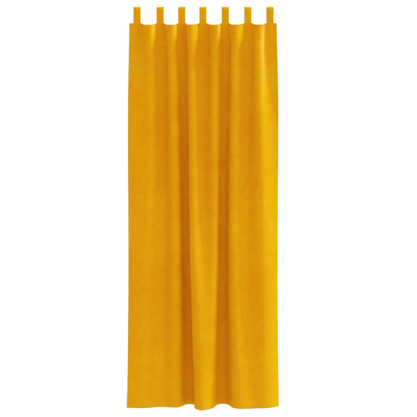 Verhot 2 kpl Sinapinkeltainen 140 x 245 cm Sametti