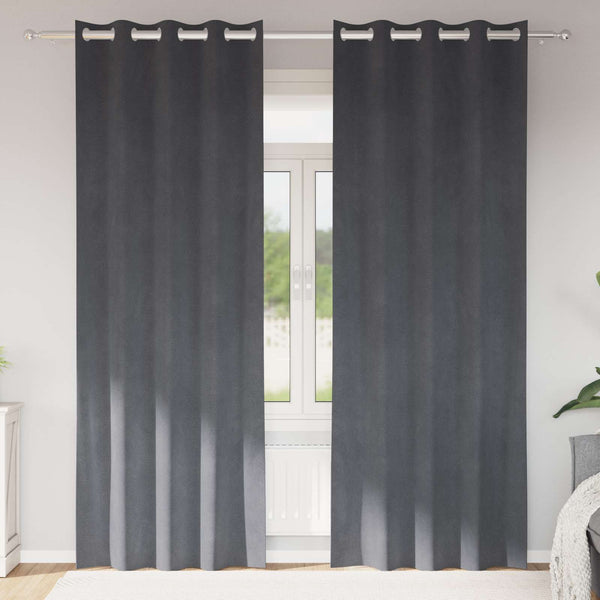Verhot 2 kpl Vaaleanharmaa 140 x 225 cm Sametti