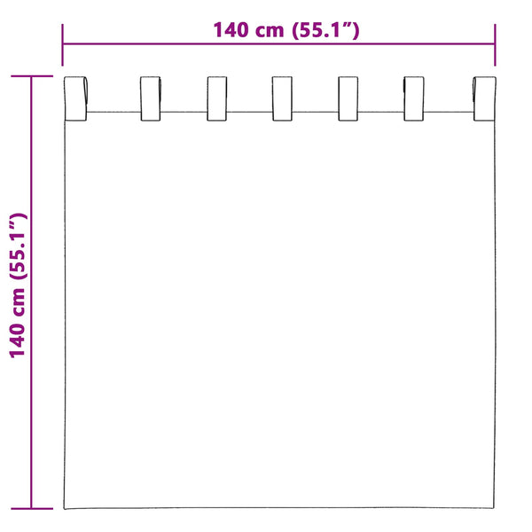 Verhot 2 kpl Viininpunainen 140 x 140 cm Sametti