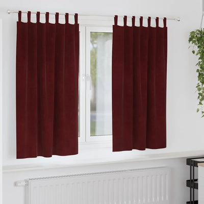 Verhot verhoilla 2 pcs Viininpunainen 140 x 175 cm Sametti