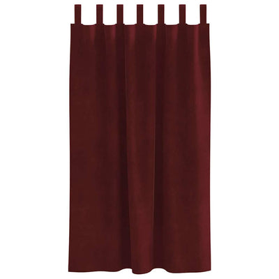 Verhot verhoilla 2 pcs Viininpunainen 140 x 175 cm Sametti