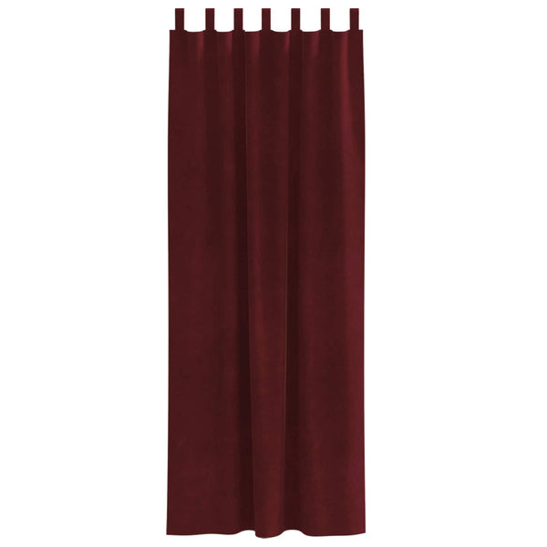 Verhot 2 kpl Viininpunainen 140 x 225 cm Sametti