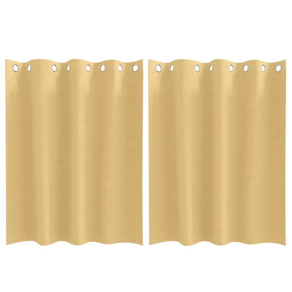 Pimentävä verho renkailla 2 kpl Beige 140 x 140 cm Polyesteri