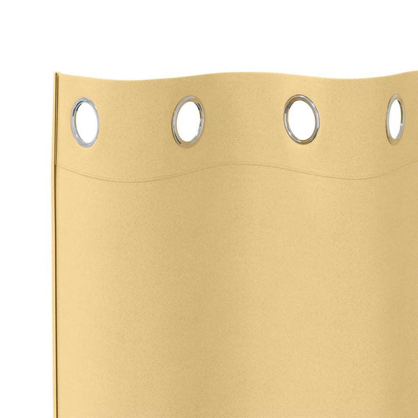 Pimentävä verho renkailla 2 kpl Beige 245 x 140 cm Polyesteri