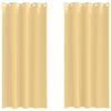 Pimentävä verho renkailla 2 kpl Beige 260 x 140 cm Polyesteri
