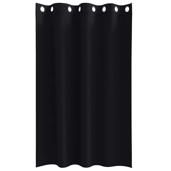 Pimentävä verho renkailla 2 kpl Musta 175 x 140 cm Polyesteri