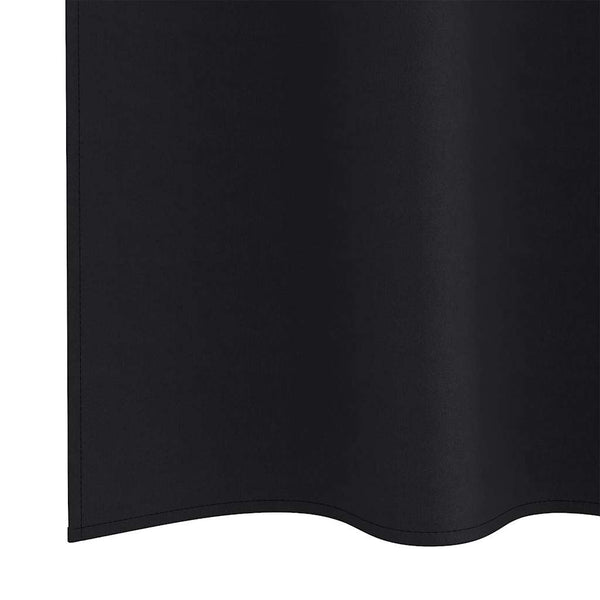 Pimentävä verho renkailla 2 kpl Musta 225 x 140 cm Polyesteri