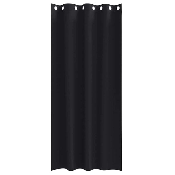 Pimentävä verho renkailla 2 kpl Musta 260 x 140 cm Polyesteri