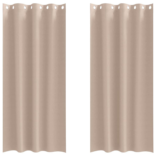 Pimentävä verho renkailla 2 kpl Taupe 225 x 140 cm Polyesteri