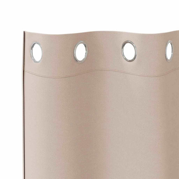 Pimentävä verho renkailla 2 kpl Taupe 245 x 140 cm Polyesteri