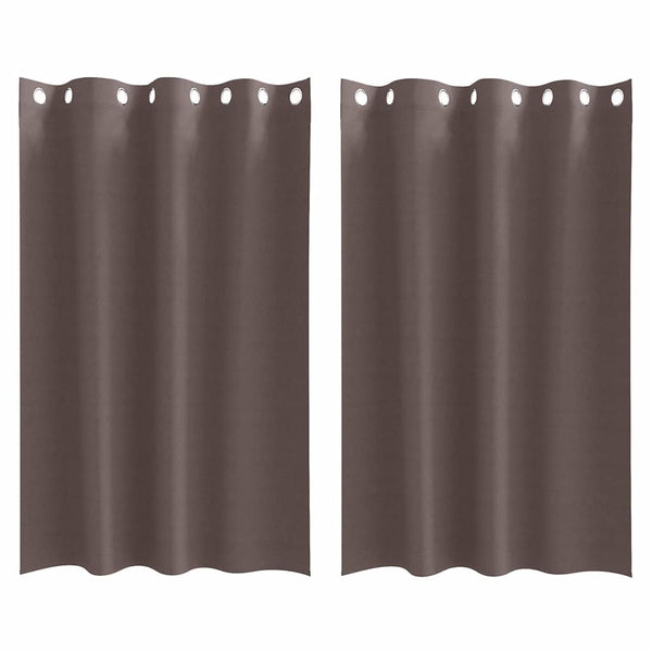 Pimentävä verho renkailla 2 kpl Tumma ruskea 175 x 140 cm