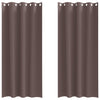 Pimentävä verho renkailla 2 kpl Tumma ruskea 225 x 140 cm