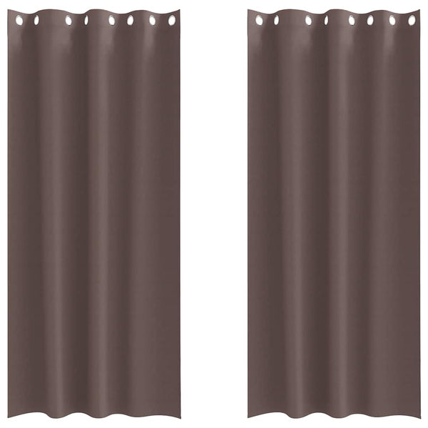 Pimentävä verho renkailla 2 kpl Tumma ruskea 260 x 140 cm