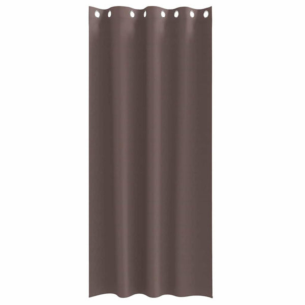 Pimentävä verho renkailla 2 kpl Tumma ruskea 260 x 140 cm