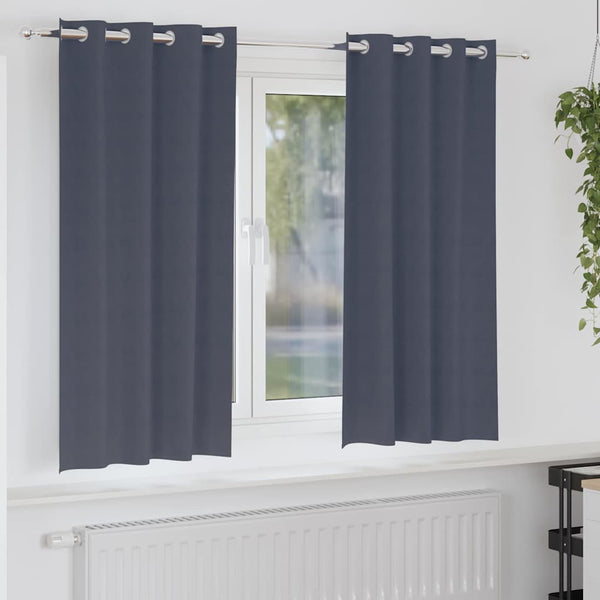Pimentävä verho renkailla 2 kpl Antrasiitti 175 x 140 cm