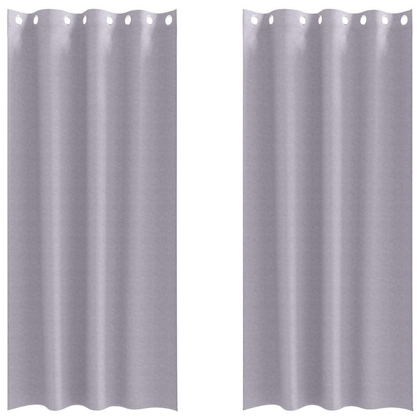 Pimentävä verho renkailla 2 kpl Metalli harmaa 225 x 140 cm