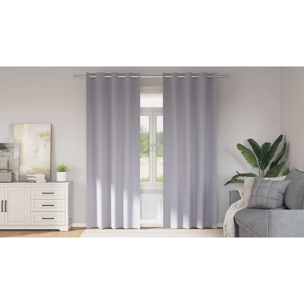 Pimentävä verho renkailla 2 kpl Metalli harmaa 245 x 140 cm