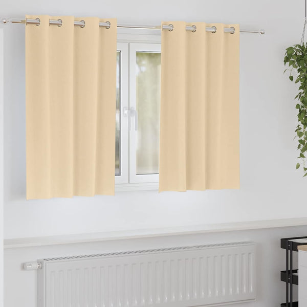 Pimentävä verho renkailla 2 kpl Kerma 140 x 140 cm Polyesteri
