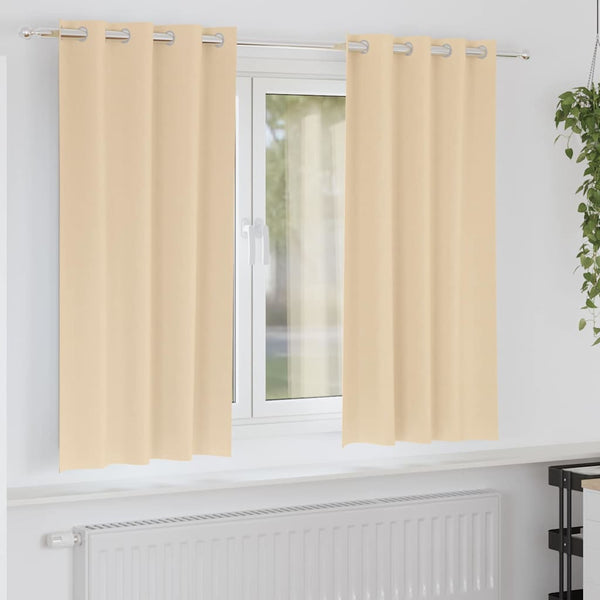 Pimentävä verho renkailla 2 kpl Kerma 175 x 140 cm Polyesteri