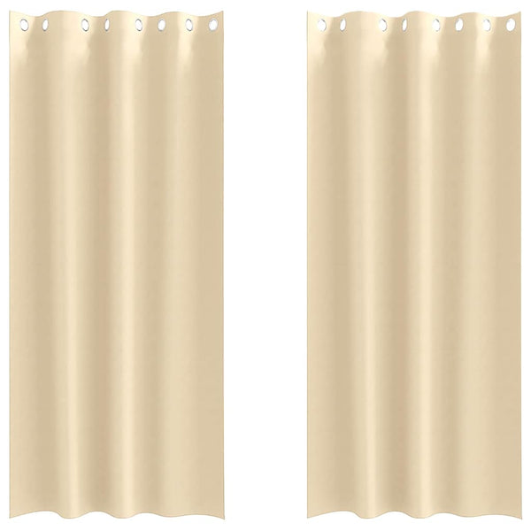 Pimentävä verho renkailla 2 kpl Kerma 245 x 140 cm Polyesteri
