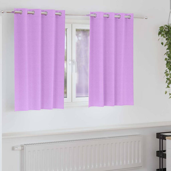 Pimentävä verho renkailla 2 kpl Violetti 140 x 140 cm