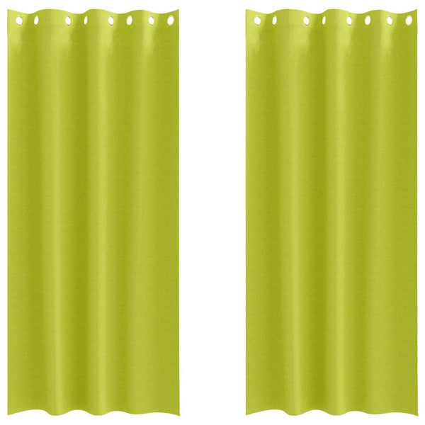Pimentävä verho renkailla 2 kpl Vihreä 245 x 140 cm Polyesteri