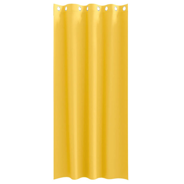 Pimentävä verho renkailla 2 kpl Sinapinkeltainen 260 x 140 cm