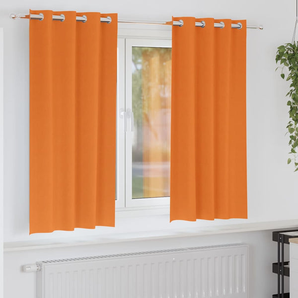 Pimentävä verho renkailla 2 kpl Hehkuva oranssi 175 x 140 cm