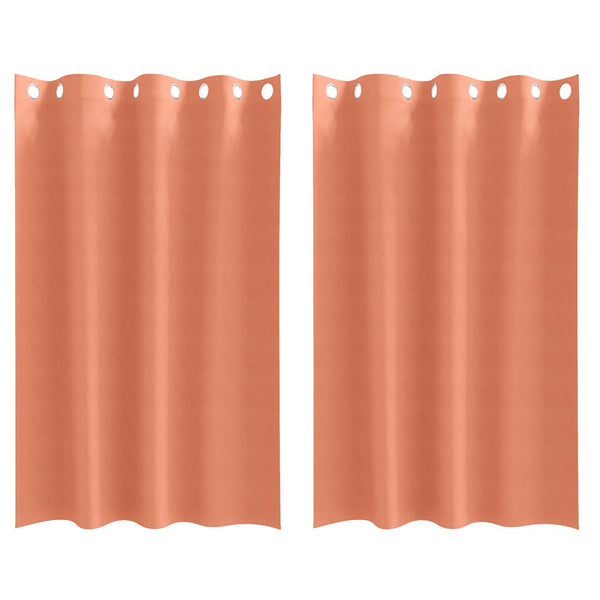 Pimentävä verho renkailla 2 kpl Terrakotta 175 x 140 cm