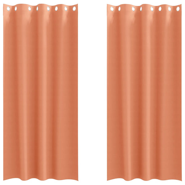 Pimentävä verho renkailla 2 kpl Terrakotta 245 x 140 cm
