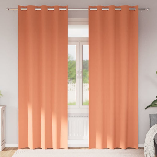 Pimentävä verho renkailla 2 kpl Terrakotta 260 x 140 cm
