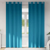 Pimentävä verho renkailla 2 kpl Turkoosi 260 x 140 cm