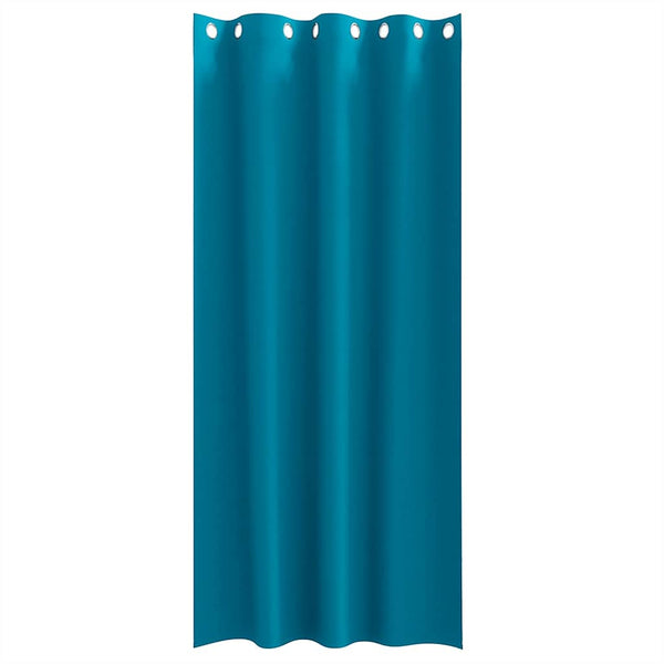 Pimentävä verho renkailla 2 kpl Turkoosi 260 x 140 cm