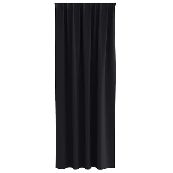 Pimentävä verho renkailla 2 kpl Musta 225 x 140 cm Polyesteri