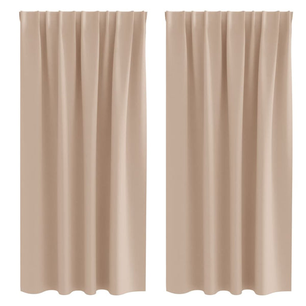Pimentävä verho renkailla 2 kpl Taupe 175 x 140 cm Polyesteri