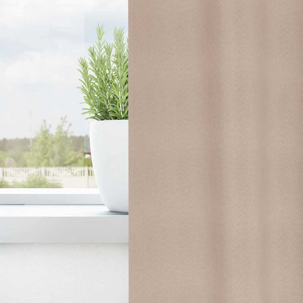 Pimentävä verho renkailla 2 kpl Taupe 245 x 140 cm Polyesteri