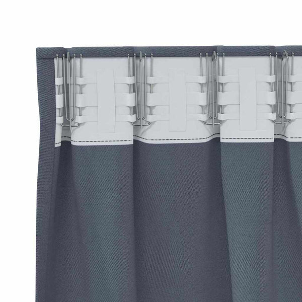 Pimentävä verho renkailla 2 kpl Antrasiitti 140 x 140 cm
