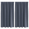 Pimentävä verho renkailla 2 kpl Antrasiitti 140 x 140 cm