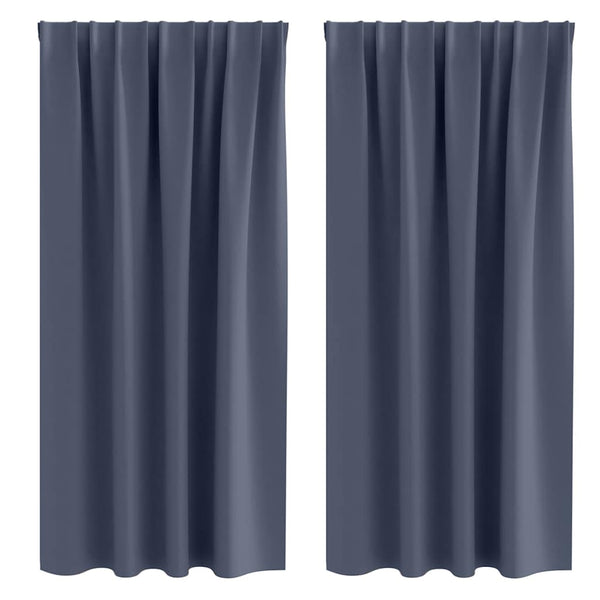 Pimentävä verho renkailla 2 kpl Antrasiitti 175 x 140 cm